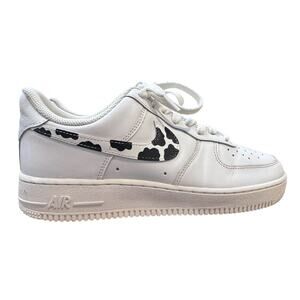 Nike Air Force 1 Low White Cow Print Swoosh Women’s Size 10 (8 Men) DD8959-100